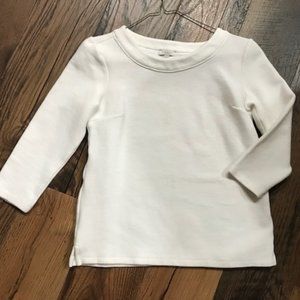 Talbots Tight Ridge 3/4 Sleeve Ivory Shirt